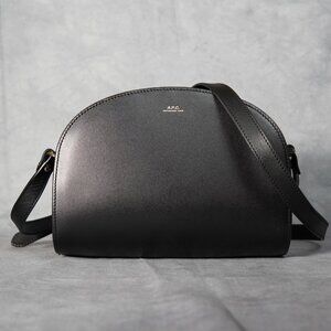 A.P.C. Sac Mini Demi Lune Half Moon Mini Shoulder Bag Black